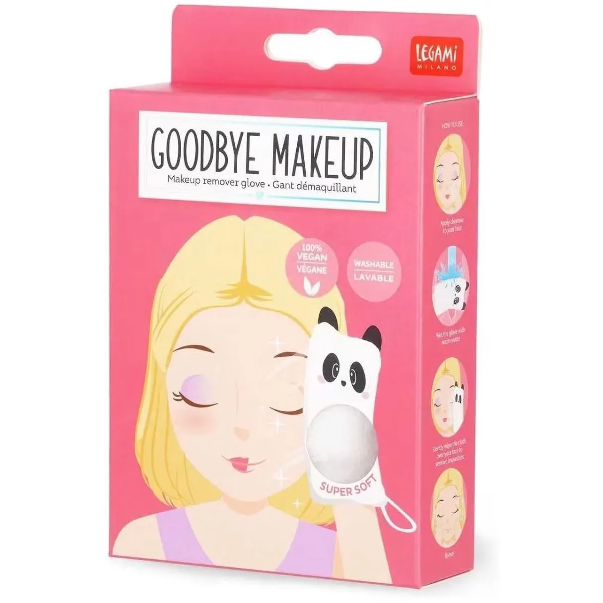 Рукавичка для зняття макіяжу GOODBYE MAKEUP! Панда, арт RGL0001