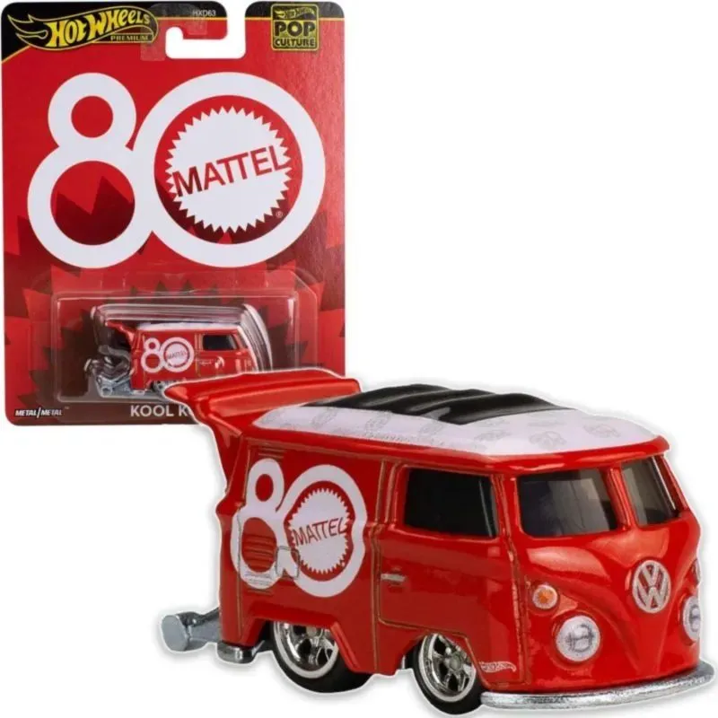 Колекційна модель машинки Volkswagen Kool Kombi Mattel 80th серії "Поп культура" Hot Wheels