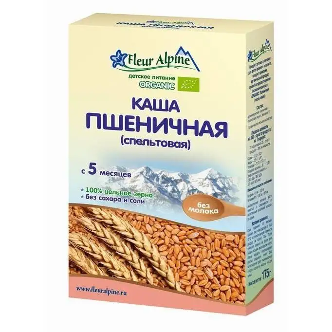 Дитяча безмолочна каша Fleur Alpine Organic "Пшенична (спельтова)" 175г