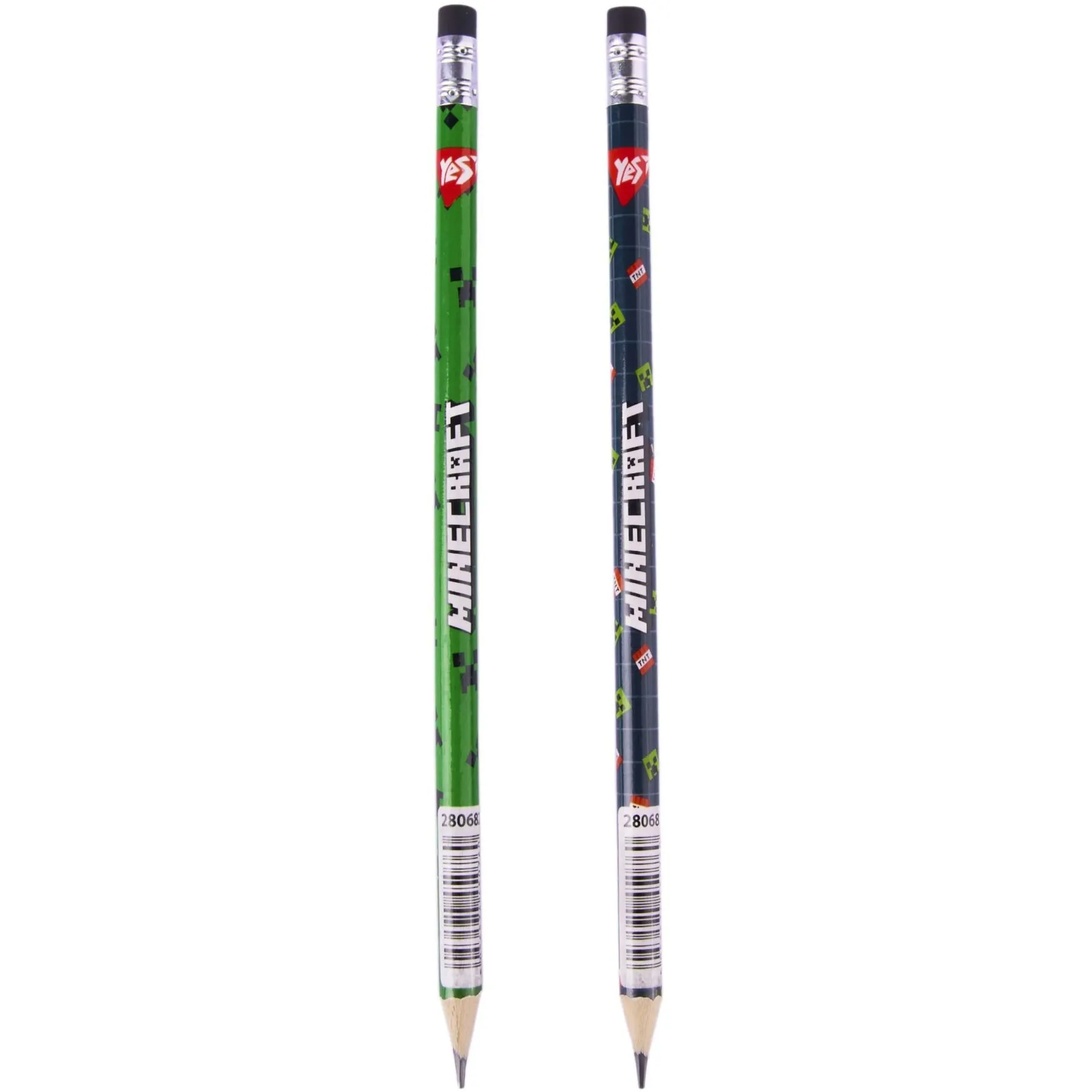 Олівець Yes ч/гр круг. з ласт. у пл. тубе, 36шт/уп &quot;Minecraft&quot; 2 диз. мікс