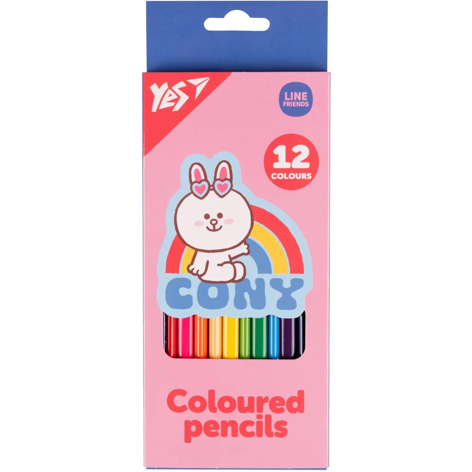 Олівці кольорові Yes 12 кол. &quot;Line Friends&quot; рожевий
