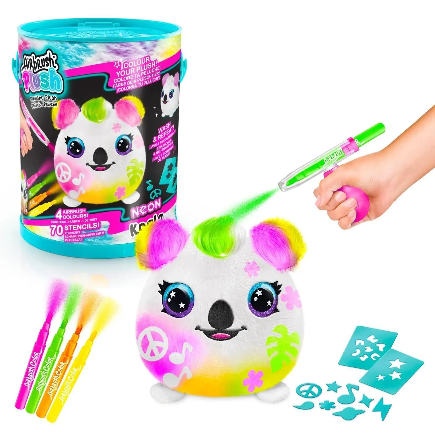 Ігровий набір-сюрприз DIY AIRBRUSH PLUSH - Сквіш Неон