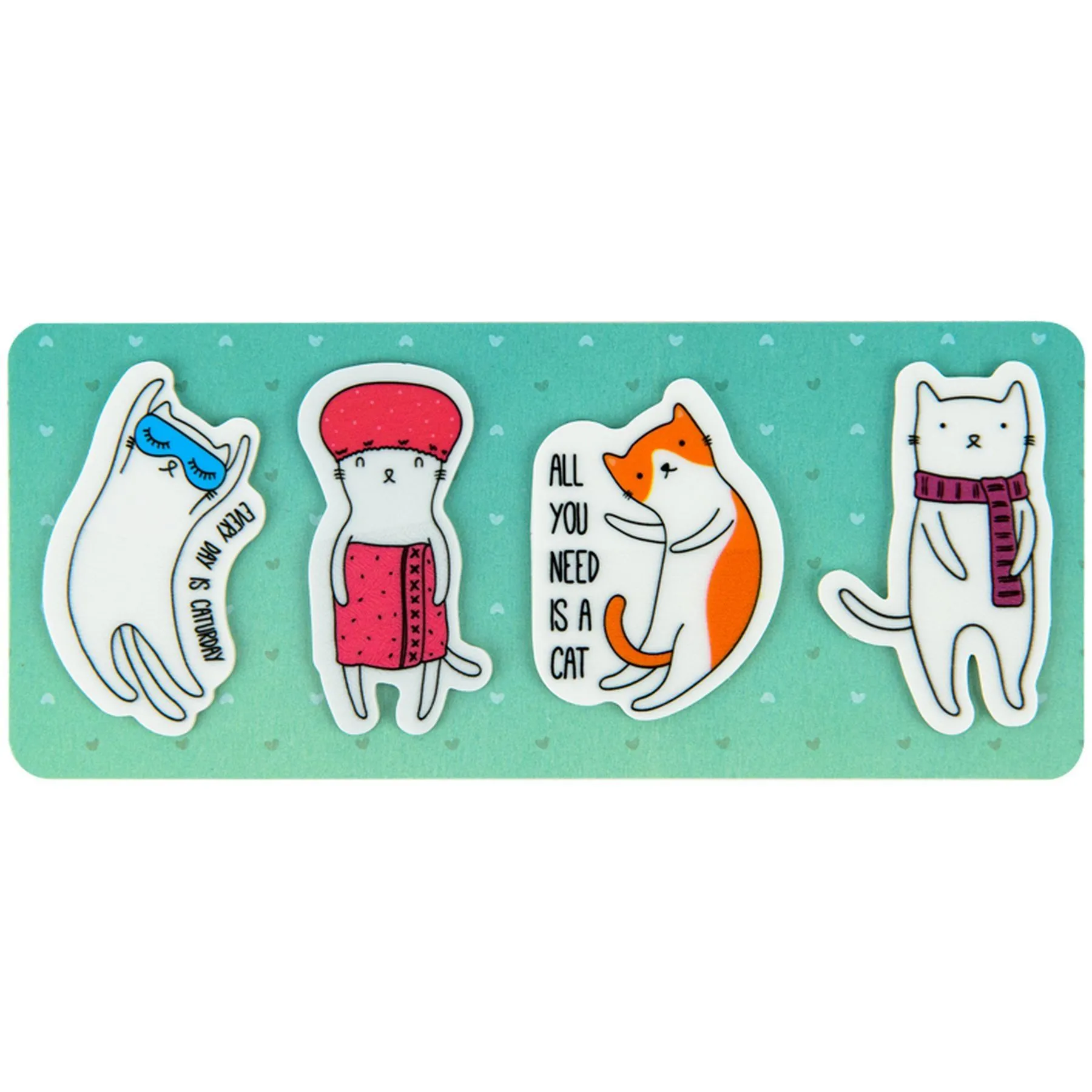 Закладки пластикові 4x20 шт, 35х50 мм, Cats