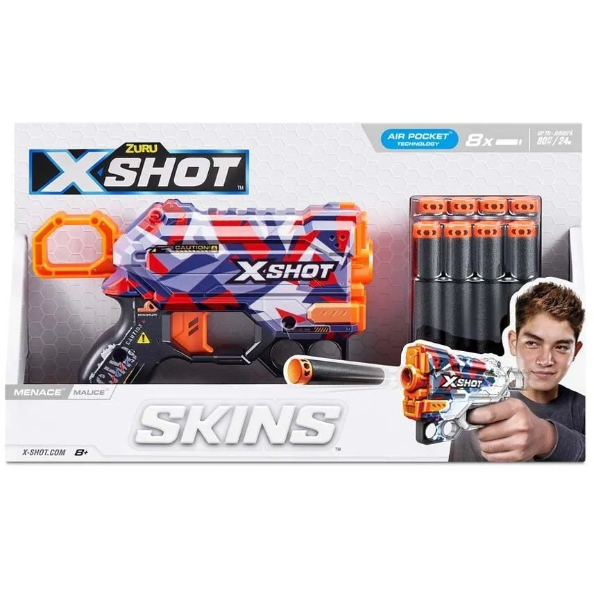 Швидкострільний бластер X-SHOT Skins Menace Malice (8 патронів), 36515M