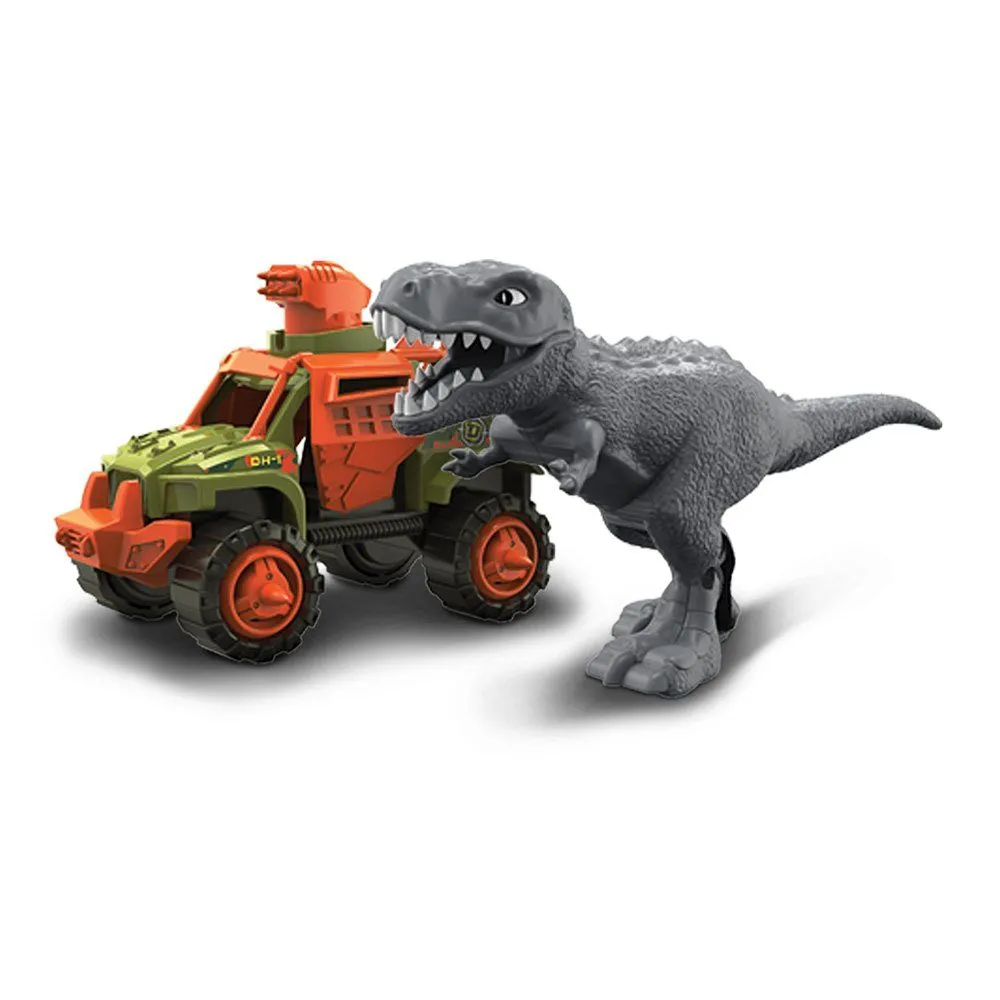 Ігровий набір - машинка та динозавр "T-Rex", сірий