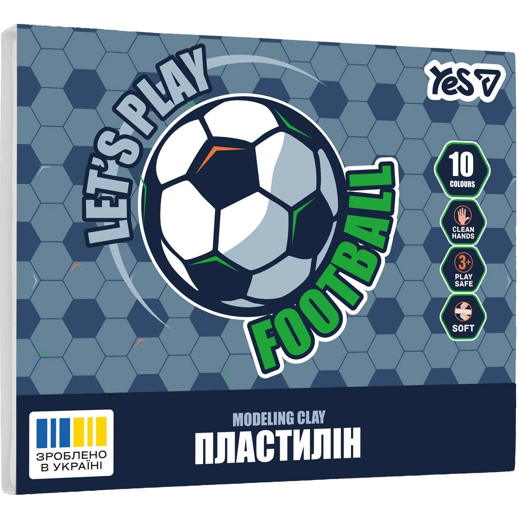 Пластилін Yes, 10 кол., 200г "Football"