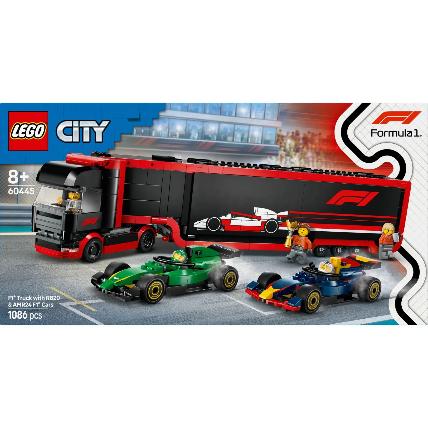Конструктор Вантажівка F1^ з автомобілями RB20 та AMR24 LEGO City