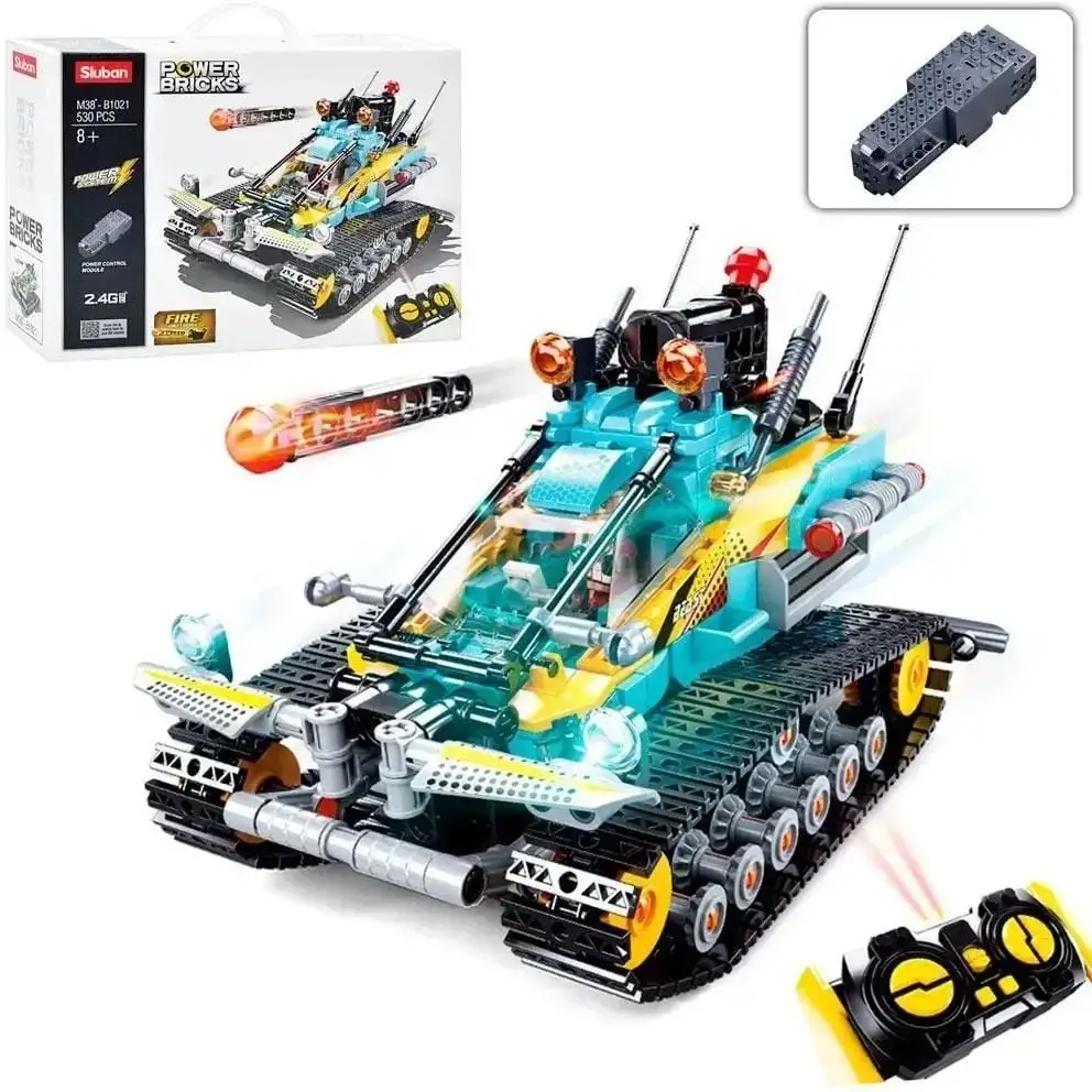 Конструктор SLUBAN M38-B1021 радіокер. 2.4G, акум., транспорт, 530 дет., кор., 38-28,5-10 см.