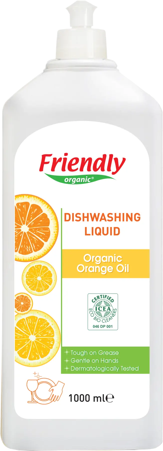 Органічний засіб для миття посуду торговельної марки &quot;FRIENDLY ORGANIC&quot;. Апельсинове масло 1000мл.