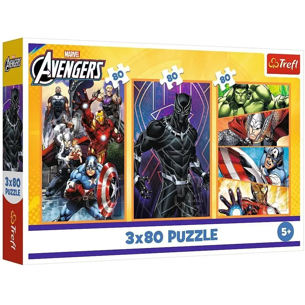 48835 Trefl Пазли "3x80" The Avengers Дні наповнені діями