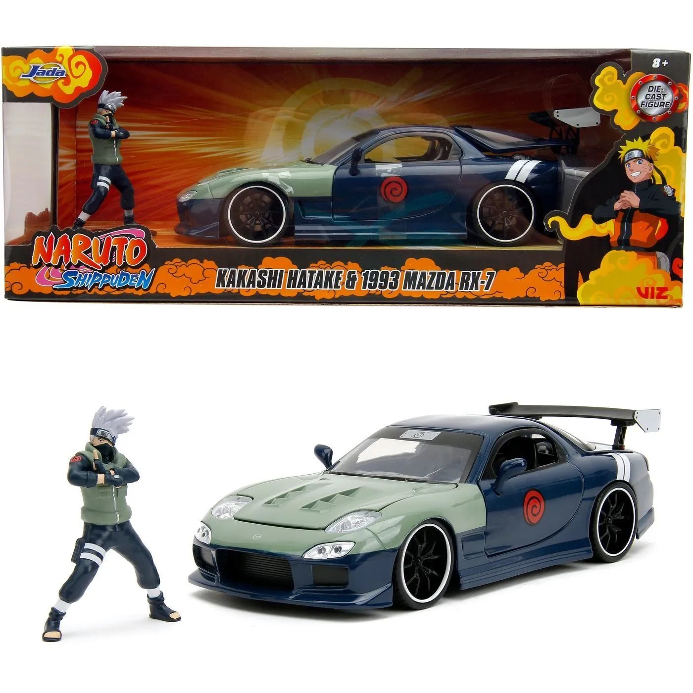 Машина металева Jada &quot;Наруто&quot; Мазда RX-7 з фігуркою Какаши, масш. 1:24, 8+