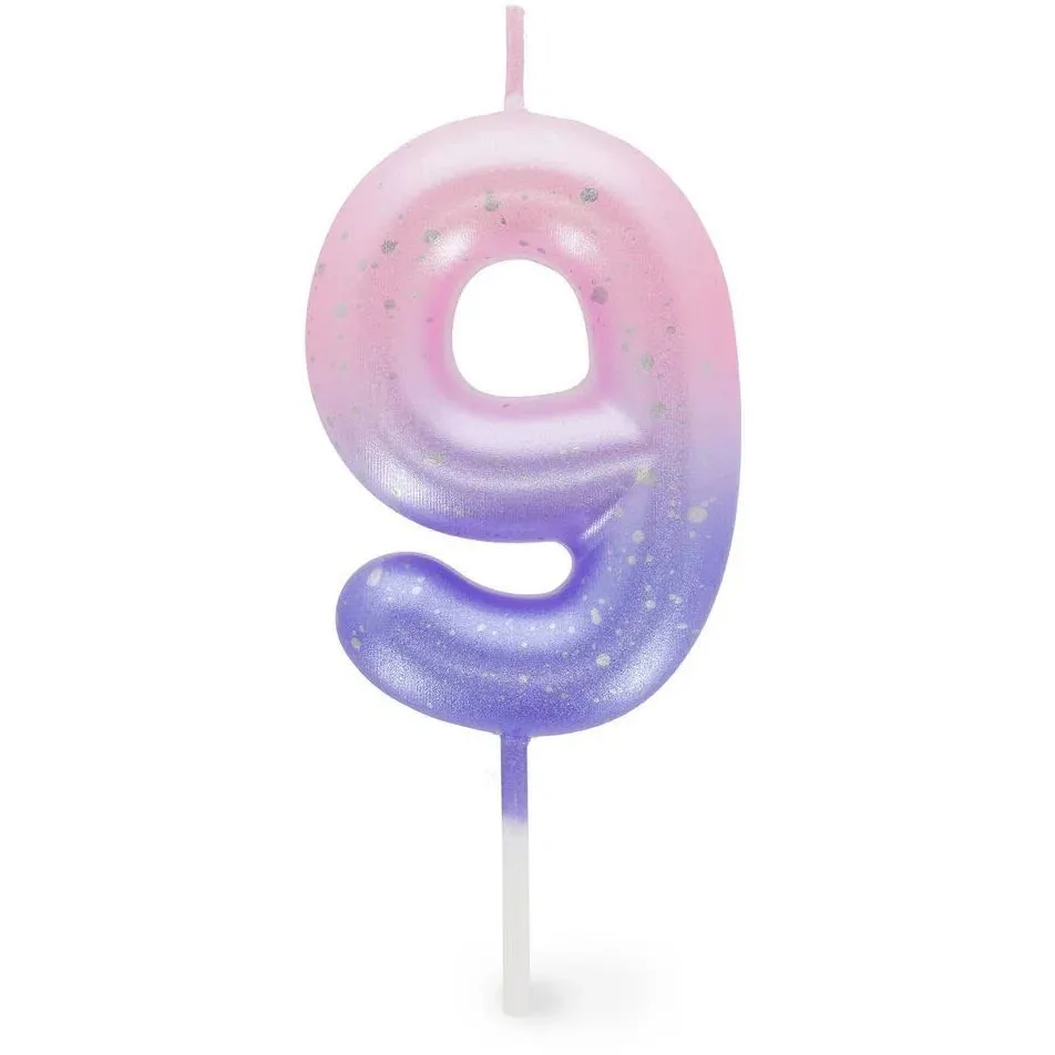 Свічка для торта  Happy Birthday Candle  рожева  9, арт CNU0010