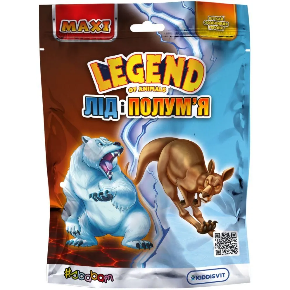 Стретч-іграшка у вигляді тварини серії "LEGEND OF ANIMALS МАКСІ"  ЛІД І ПОЛУМЯ (у диспл.)