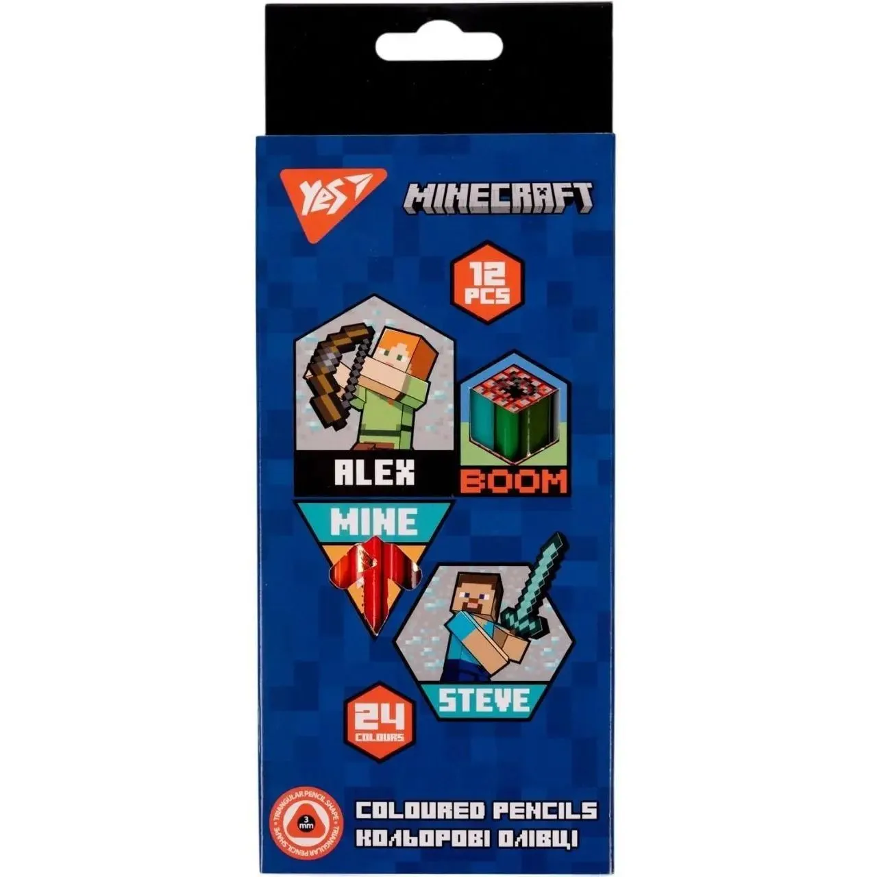 Олівці кольорові YES 12/24 кол. &quot;Minecraft&quot;