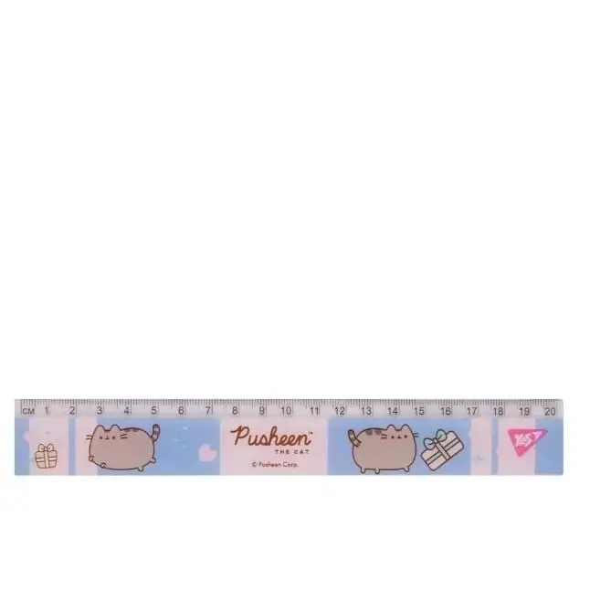Лінійка Yes 20 см "Pusheen", рожево-блакитна