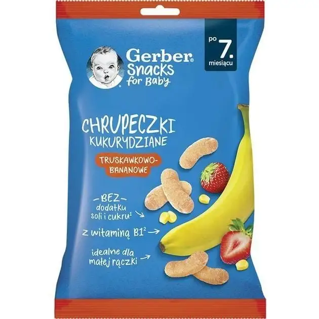 Gerber кукурудзяні снеки банан/полун 28г