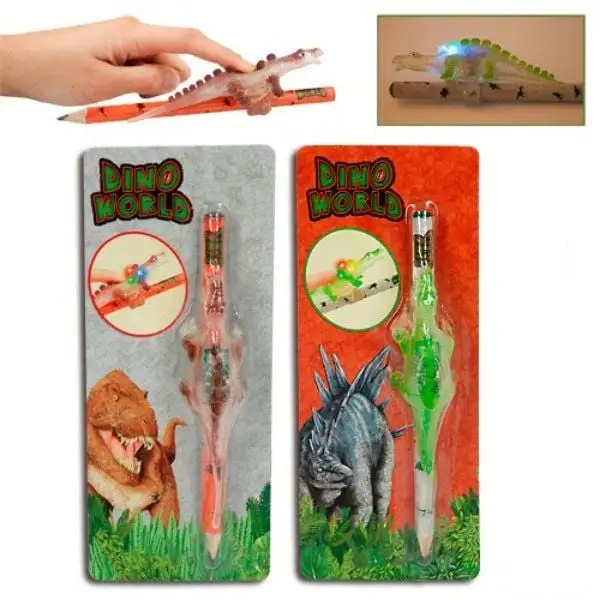 Dino World Олівець з динозавром, світло MOTTO