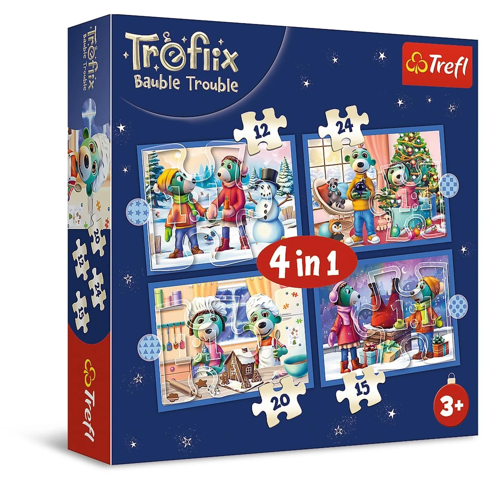 46572 Trefl Пазли "4in1 (12, 15, 20, 24)" У Трефліксі йде сніг