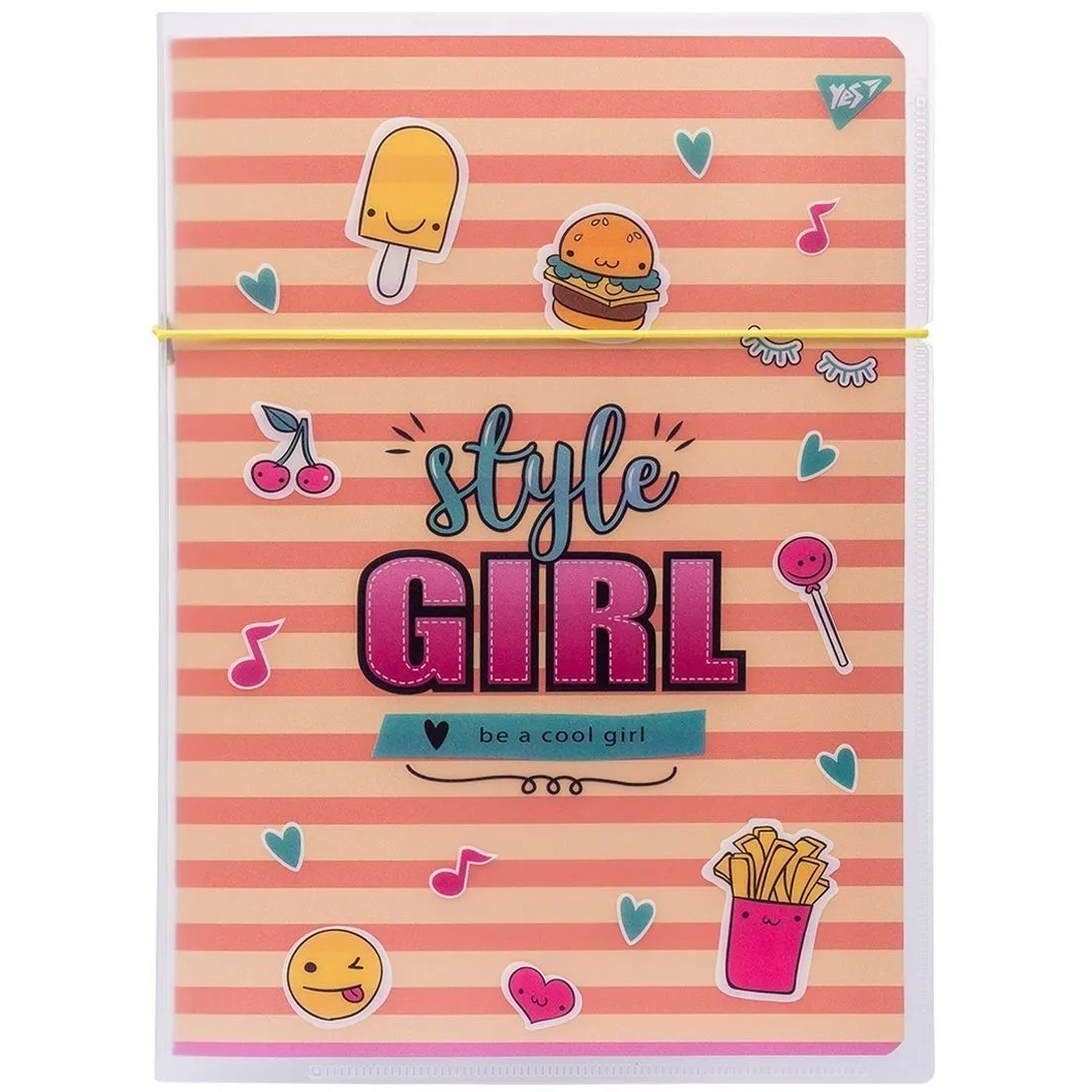 Зошит А4/48 кл. в пластиковій папці з малюнком &quot;STYLE GIRL ORANGE&quot; YES