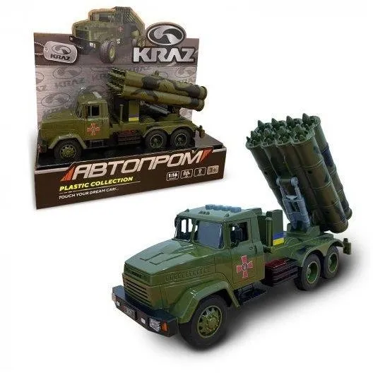 Іграшка війскова техніка арт.KR-2202-04, &quot;АВТОПРОМ&quot; КРАЗ, бат., світло, звук., у кор. 32,5*19*12см