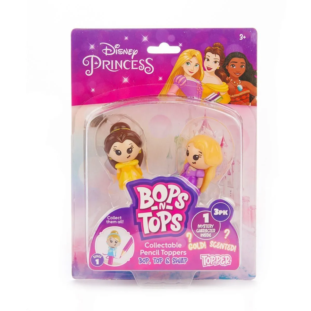 Набір колекційних фігурок-топерів SAMBRO серії &quot;Bop n Tops&quot;  ПРИНЦЕСИ ДІСНЕЙ (3 фігурки, в асорт.)