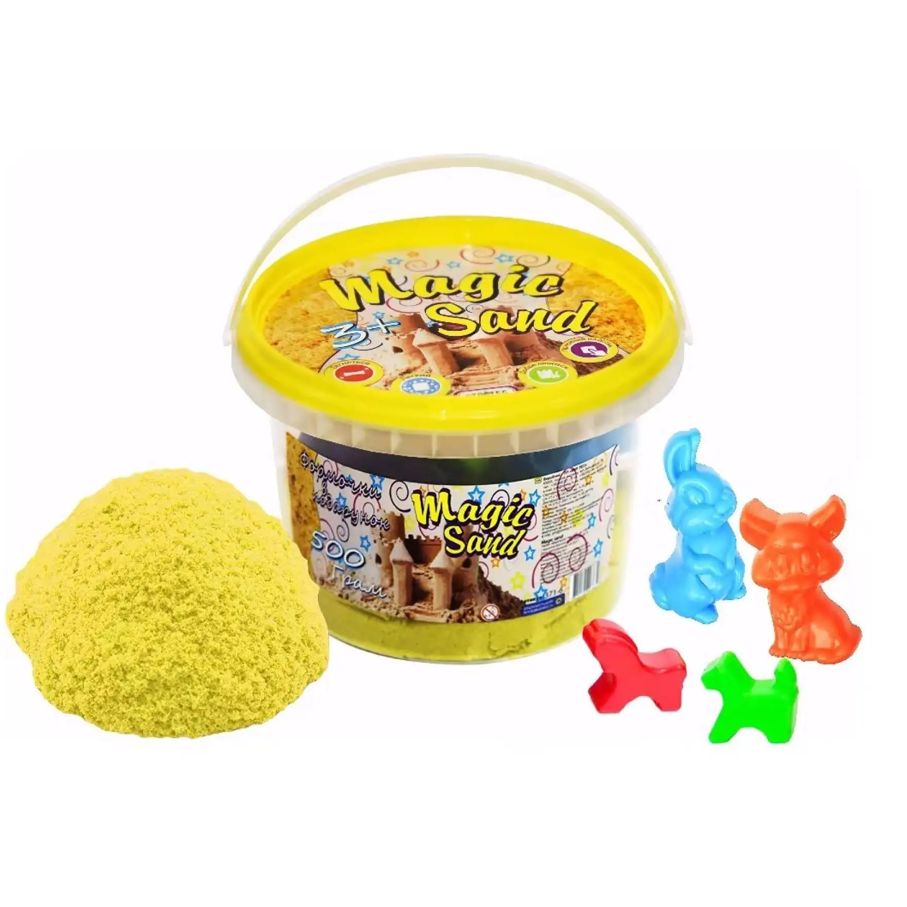 Magic sand  жовтого кольору, відро 500 г