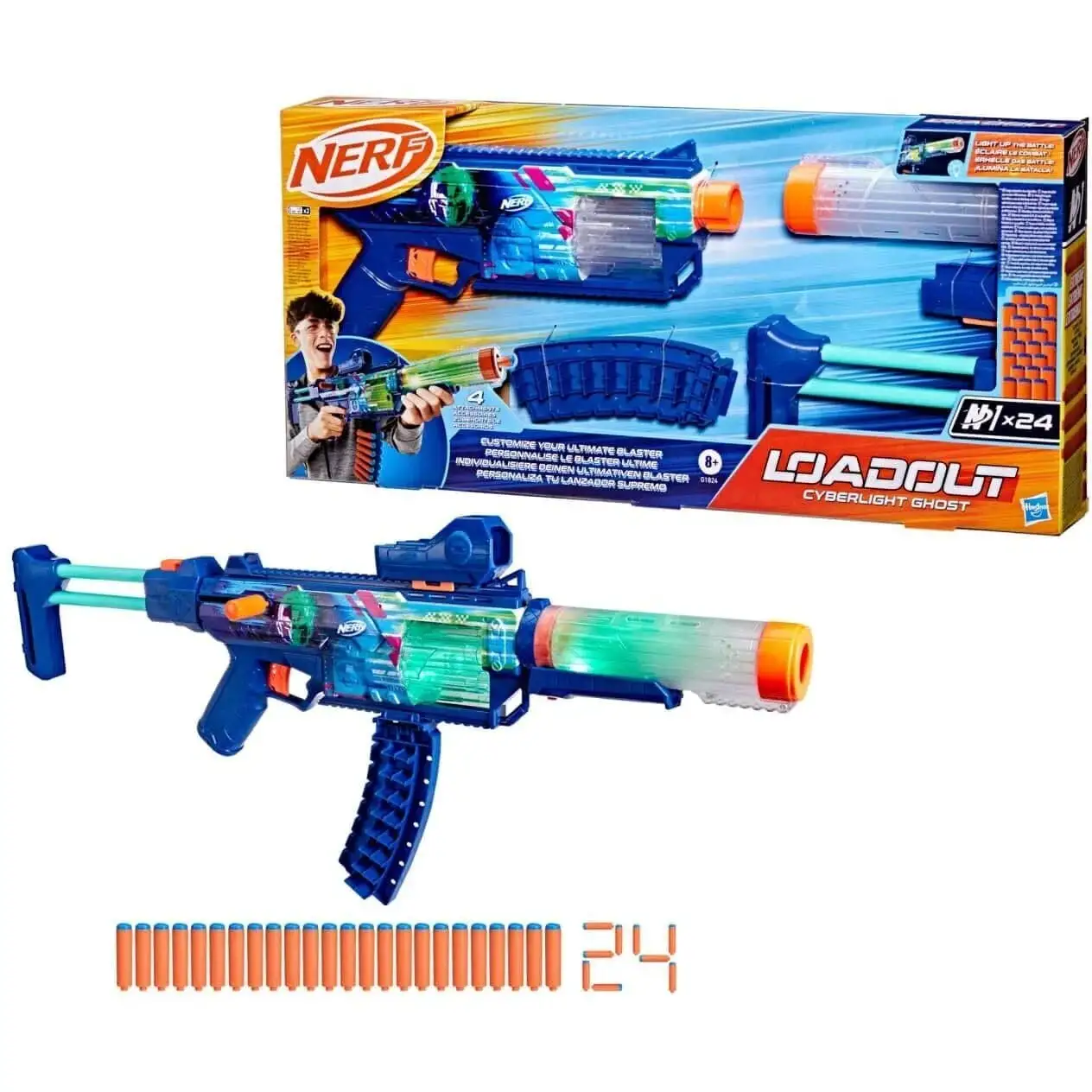 NER Бластер іграшковий "Nerf Loadout Cyberlight Ghost із LED-підсвіткою"