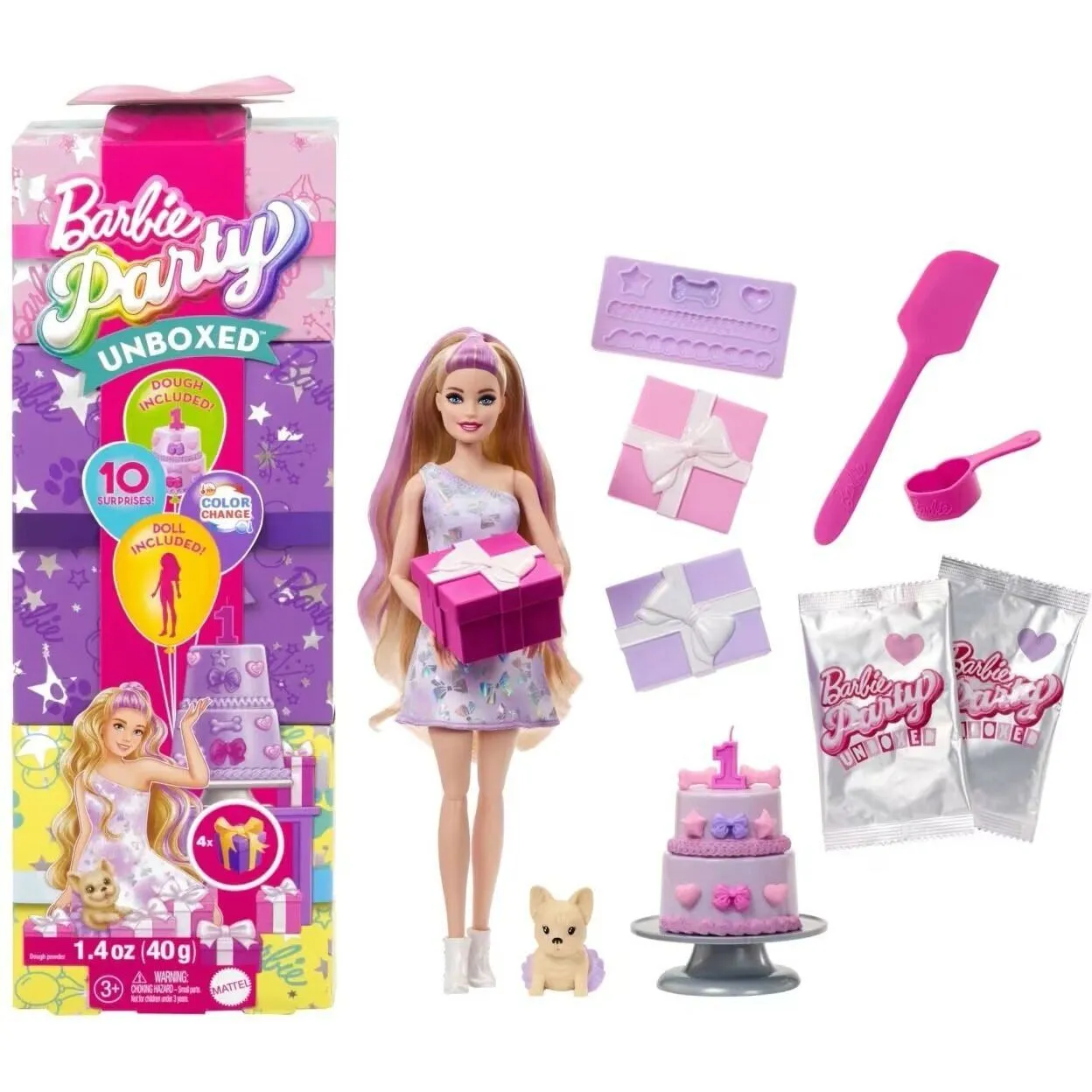 Лялька Barbie "Party Unboxed" серії "Бьюті-вечірка" у рожево-червоних тонах