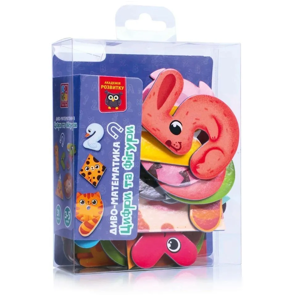 Гра розвиваюча Vladi Toys магнітна. Диво-математика. Цифри та фігури. VT5411-19