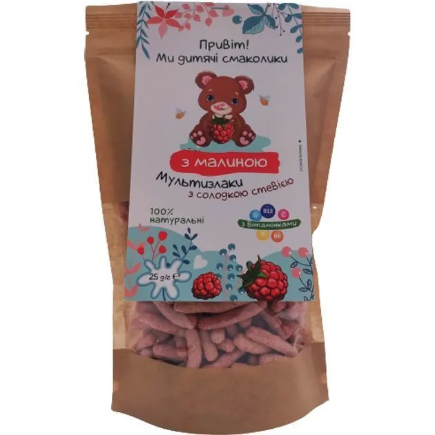 Дитячі смаколики &quot;Мультизлакові з малиною&quot; 25 г