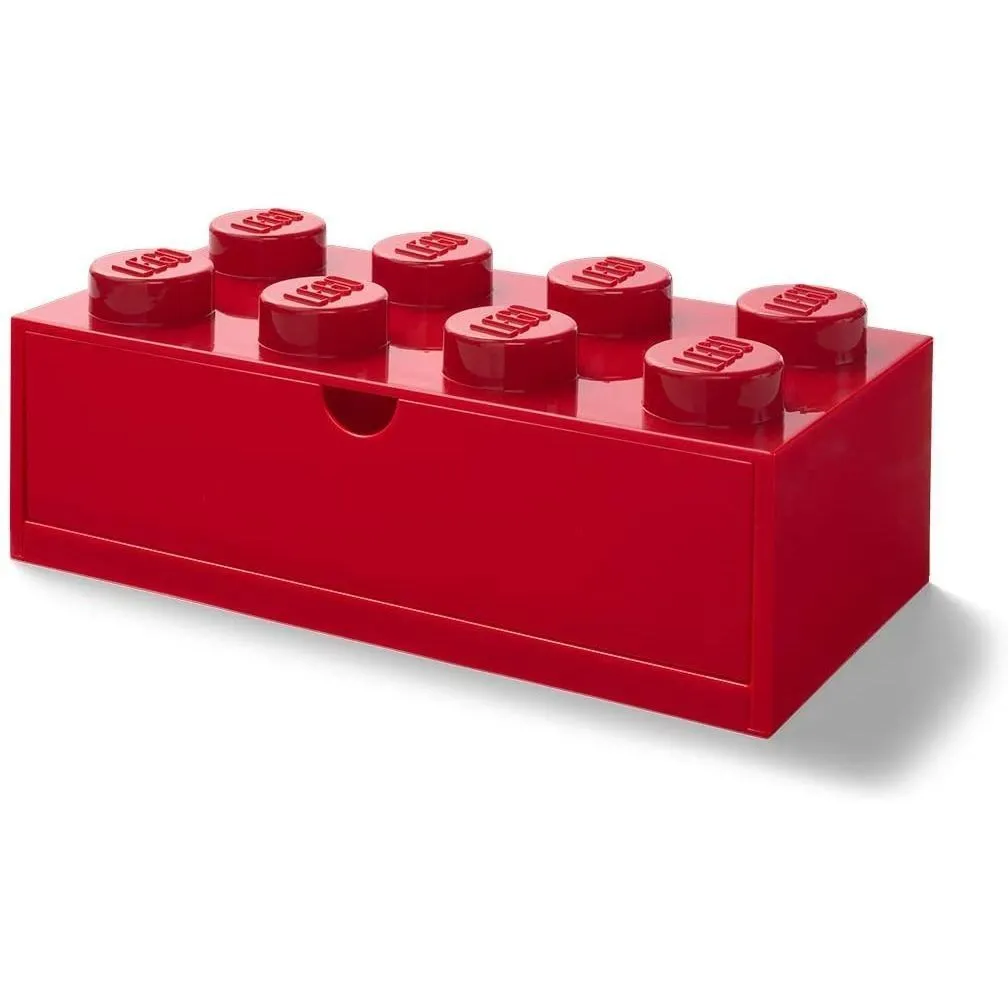 Восьмиточковий червоний контейнер, висувна шухлядка Х8 Lego Room