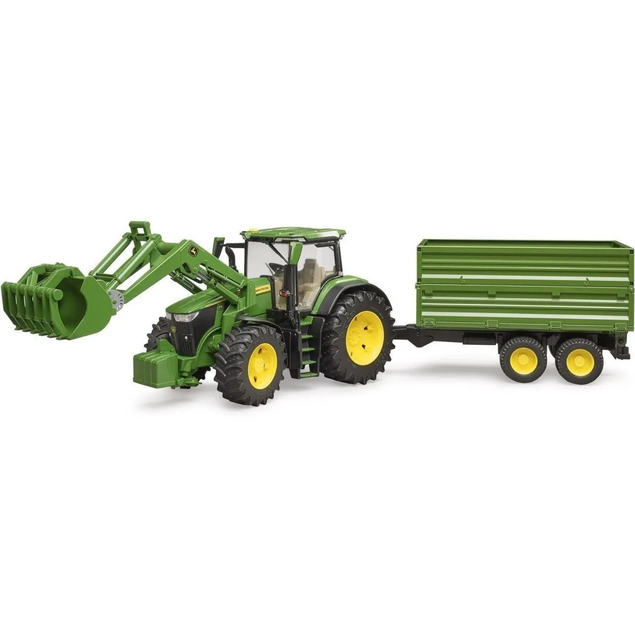 Машинка іграшкова - трактор John Deere з причіпом