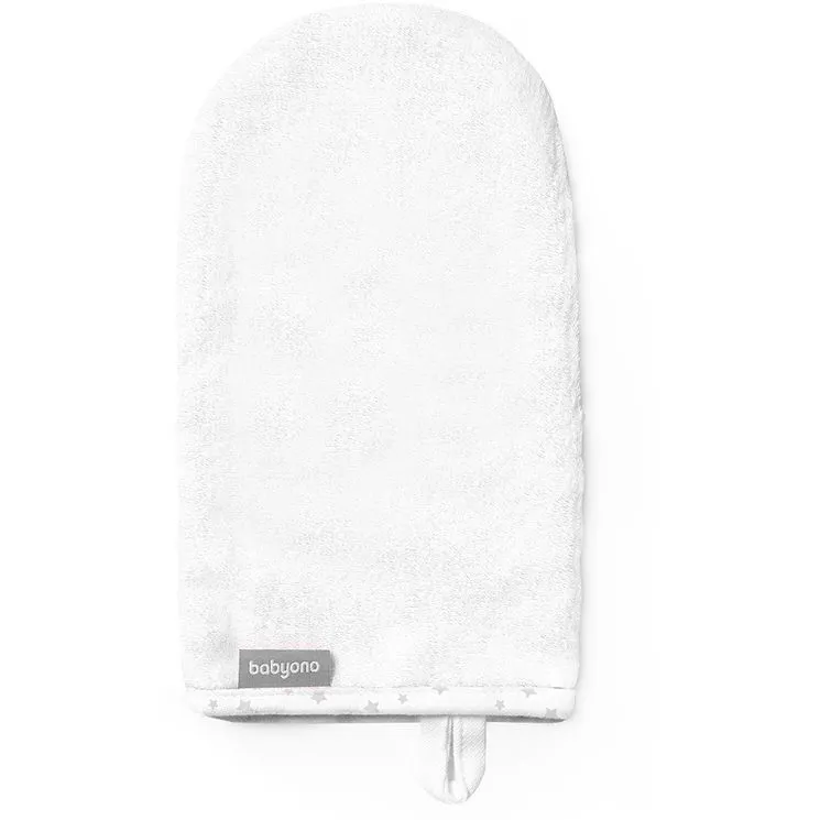 Рукавиця миюча бамбукова (Білий) (12см. - 22см.) /&quot;BabyOno&quot;