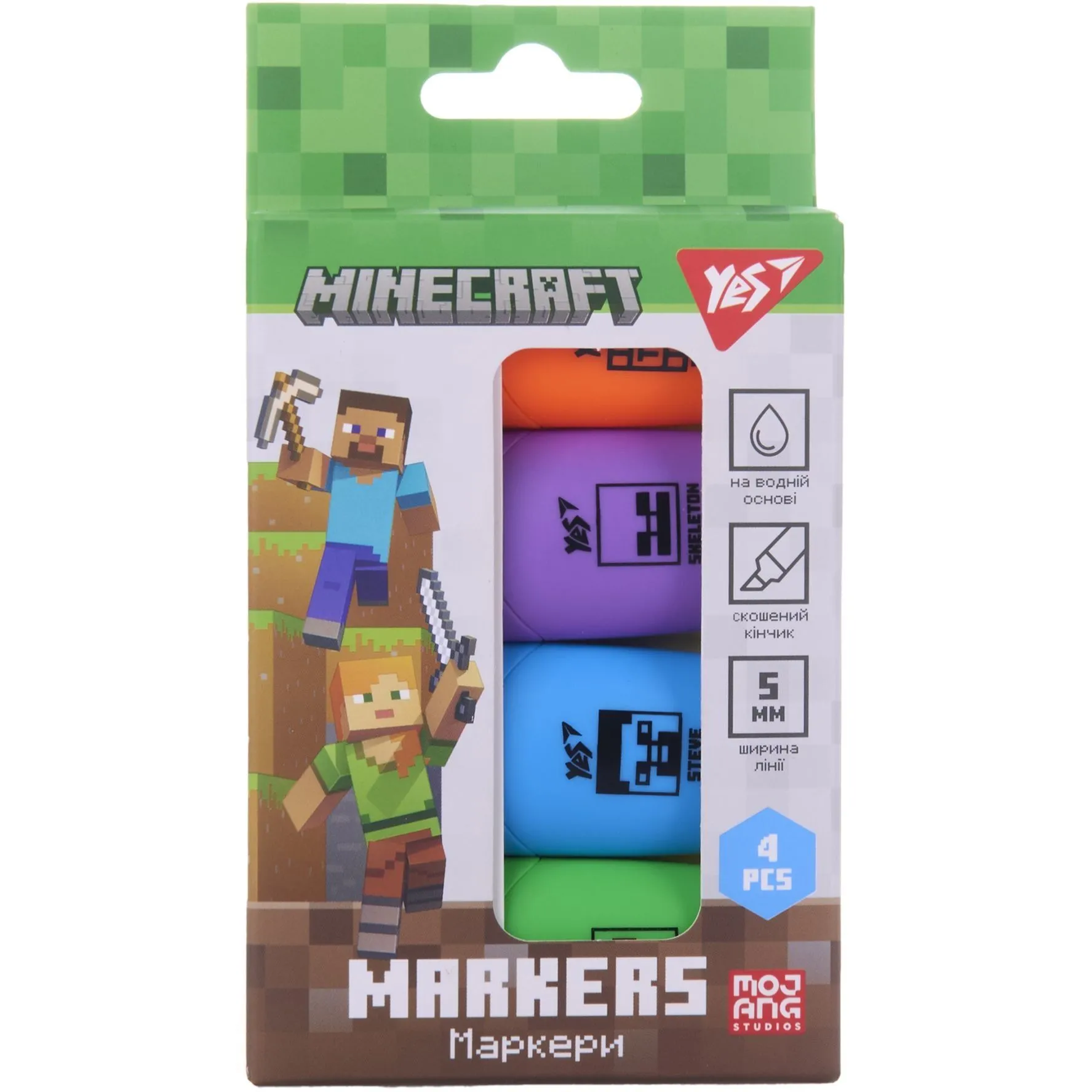 Маркер текстовий Yes &quot;Minecraft&quot; в наборі, 4 шт.