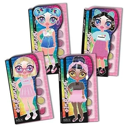 Набір д/макіяжу INFLUENCER TROUSSE DOLL:  тіні д/вік, блиск д/губ, аплікатори, дзеркало.