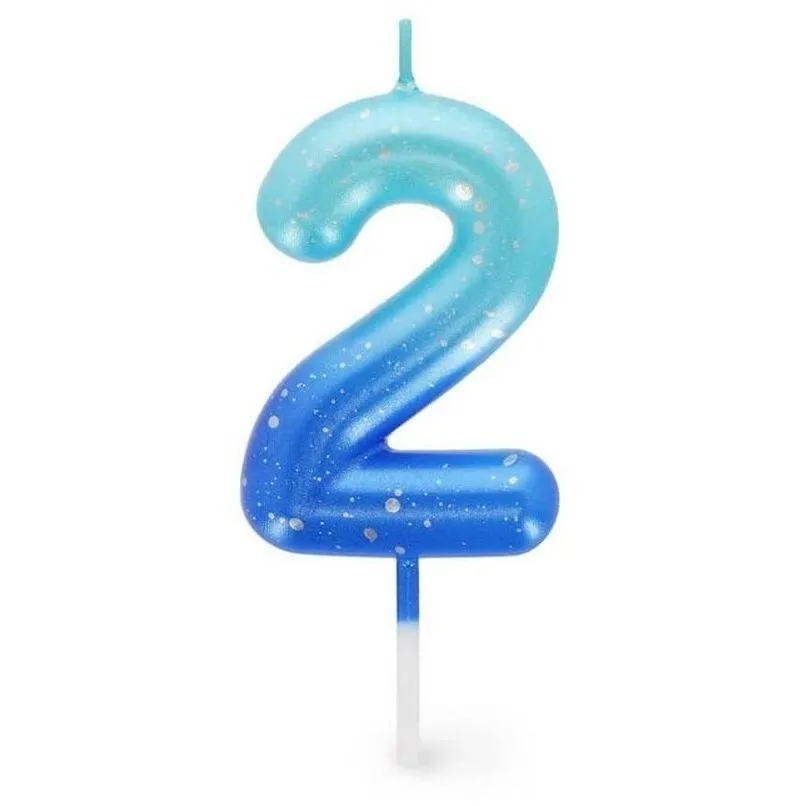 Свічка для торта  Happy Birthday Candle  блакитна  2, арт CNU0013