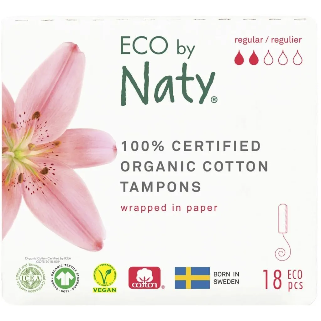 Жіночі гігієнічні тампони &quot;Eco By Naty&quot; Regular, 18 шт в упаковці