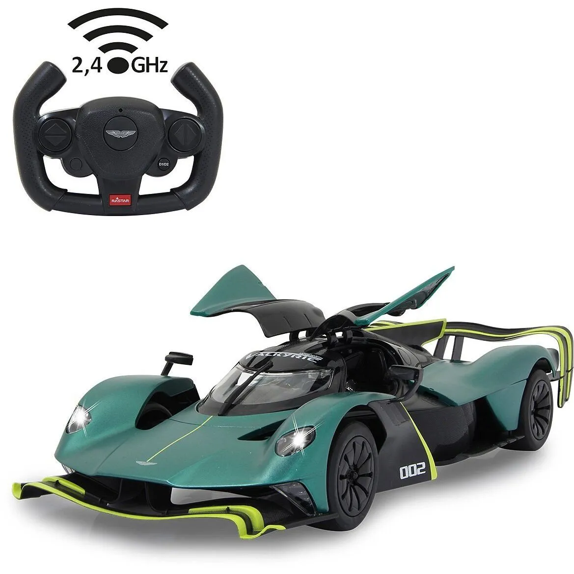 Авто-ль на р/к, д-рі/відч.Aston Martin Valkyrie AMR Pro 1:14, т.зелений, 2.4МГц