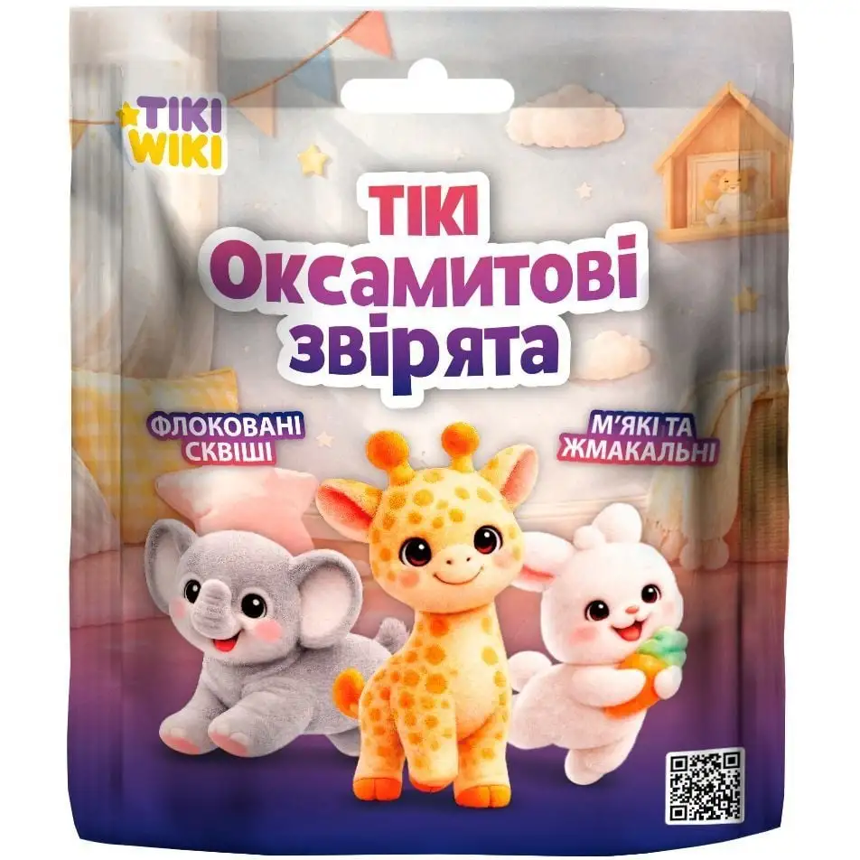 Іграшка-сквіш TIKI WIKI  ТІКІ ОКСАМИТОВІ ЗВІРЯТА (у диспл.)