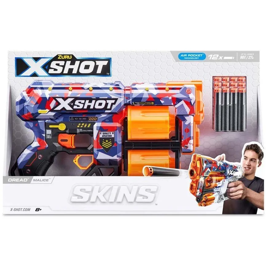 Швидкострільний бластер X-SHOT Skins Dread Malice (12 патронів), 36517Q