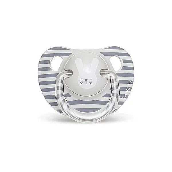 Пустушка анатомічна &quot;Hygge - Затишні історії&quot; 6-18 місяців, сірий зайчик