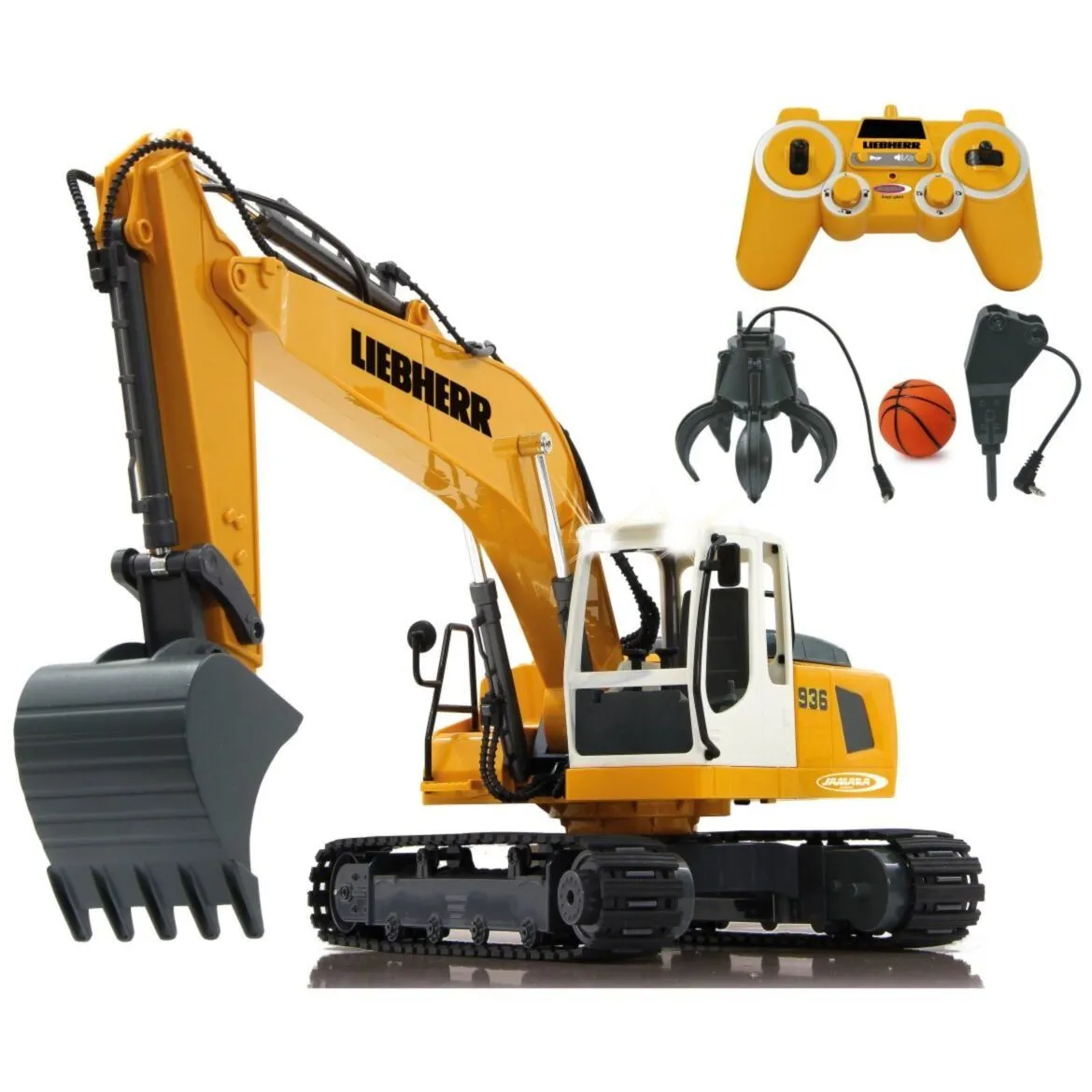 Екскаватор на р/к Liebherr R936 1:20 2,4GHz, жовтий, з грейфером та молотом