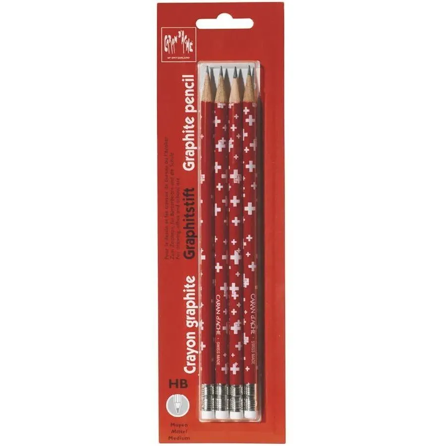 Набір Олівців Caran d&#039;Ache Totally Swiss Прапор HB, 4 шт.
