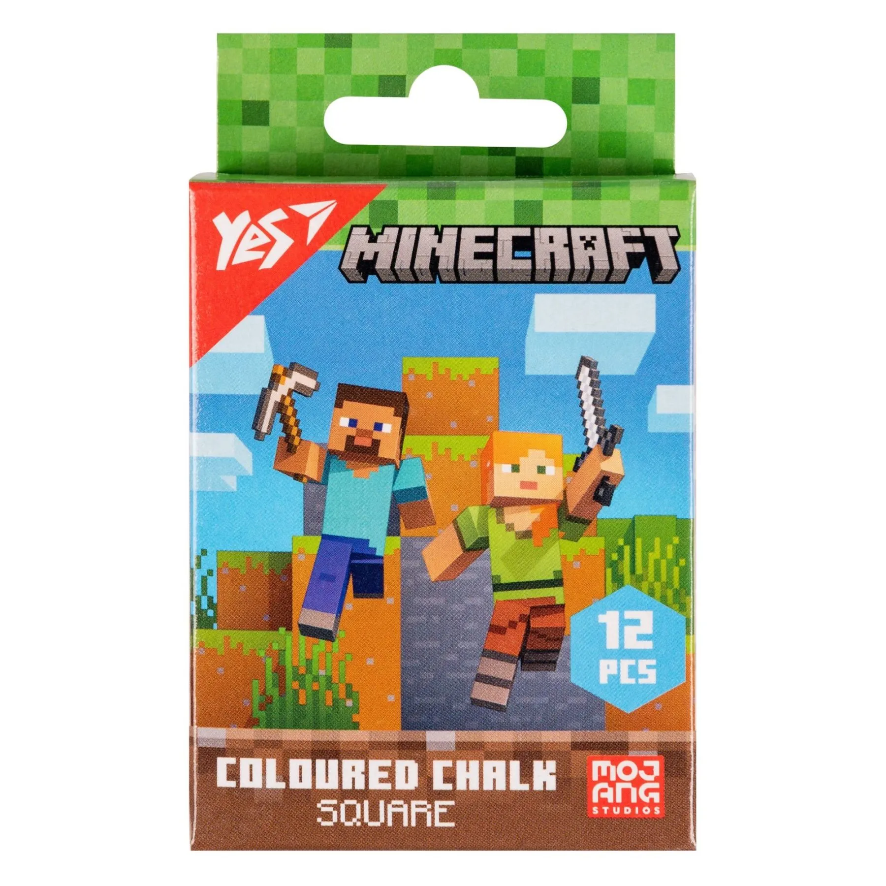 Мел цветной YES &quot;Minecraft&quot; квадратный 10х10х80 12 шт