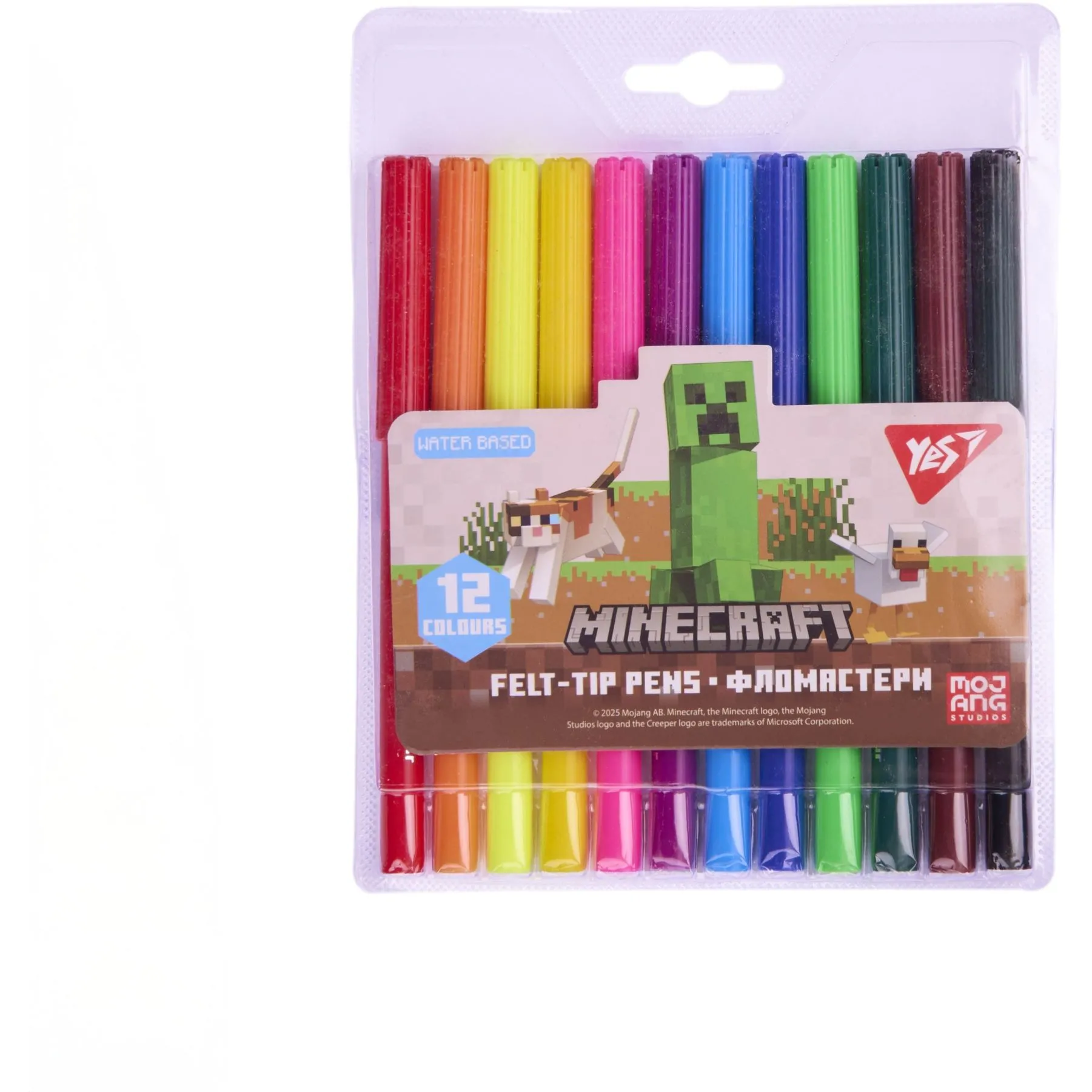Фломастери Yes 12 кольорів &quot;Minecraft&quot;