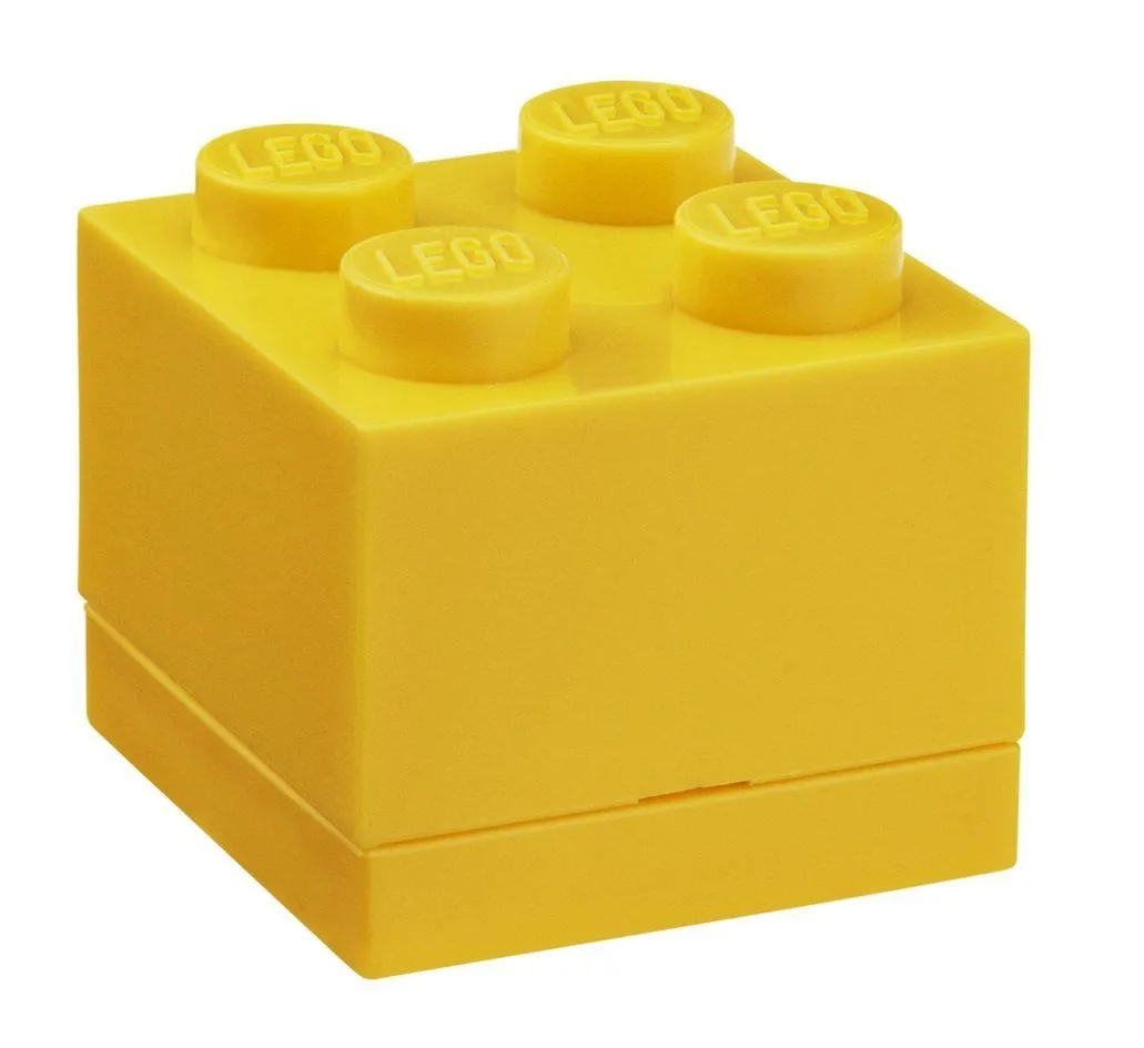 Чотирьохточковий яскраво-жовтий міні-бокс для зберігання Х4 Lego
