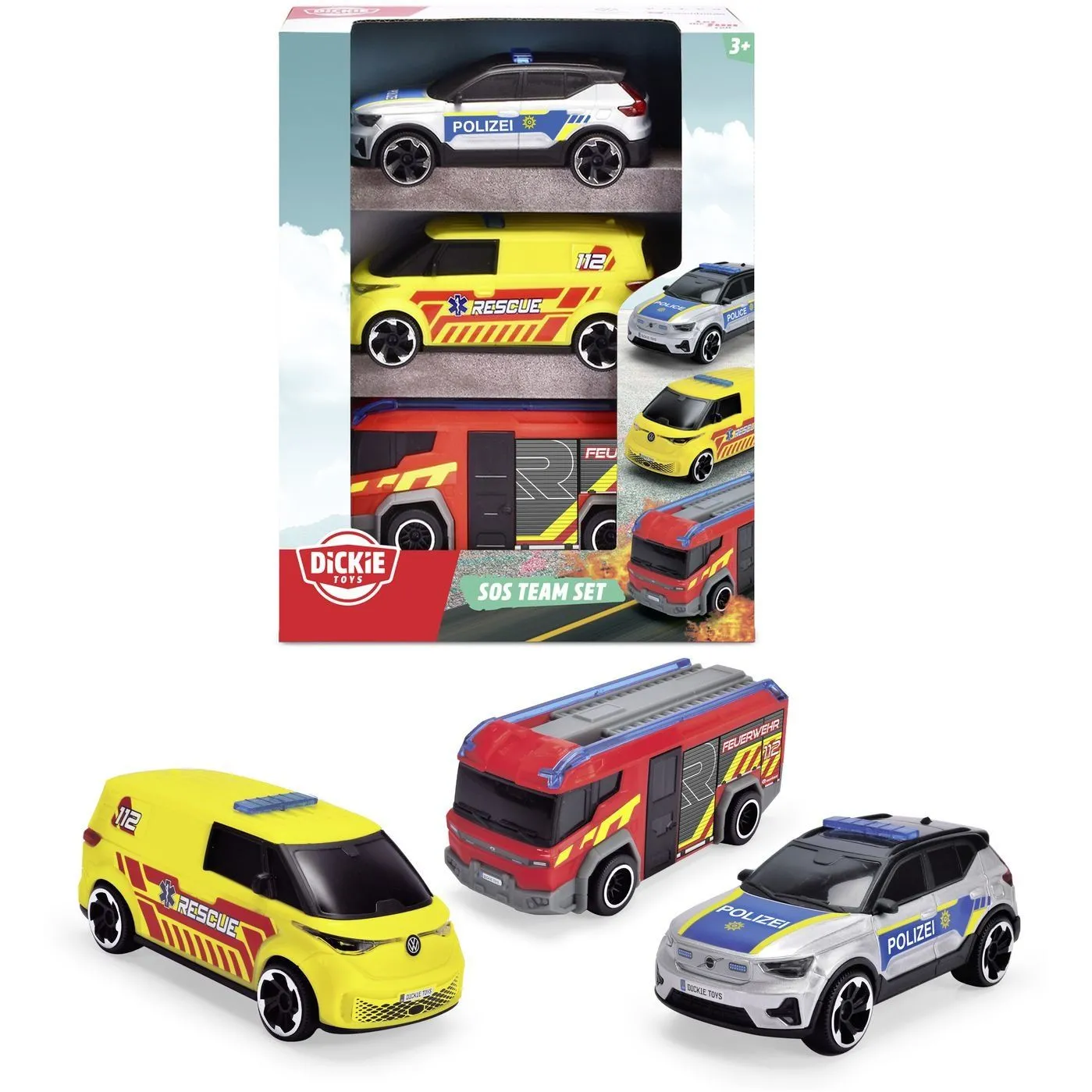 Ігровий набір &quot;Команда SOS&quot; поліція, швидка та пожежна машини, 3+