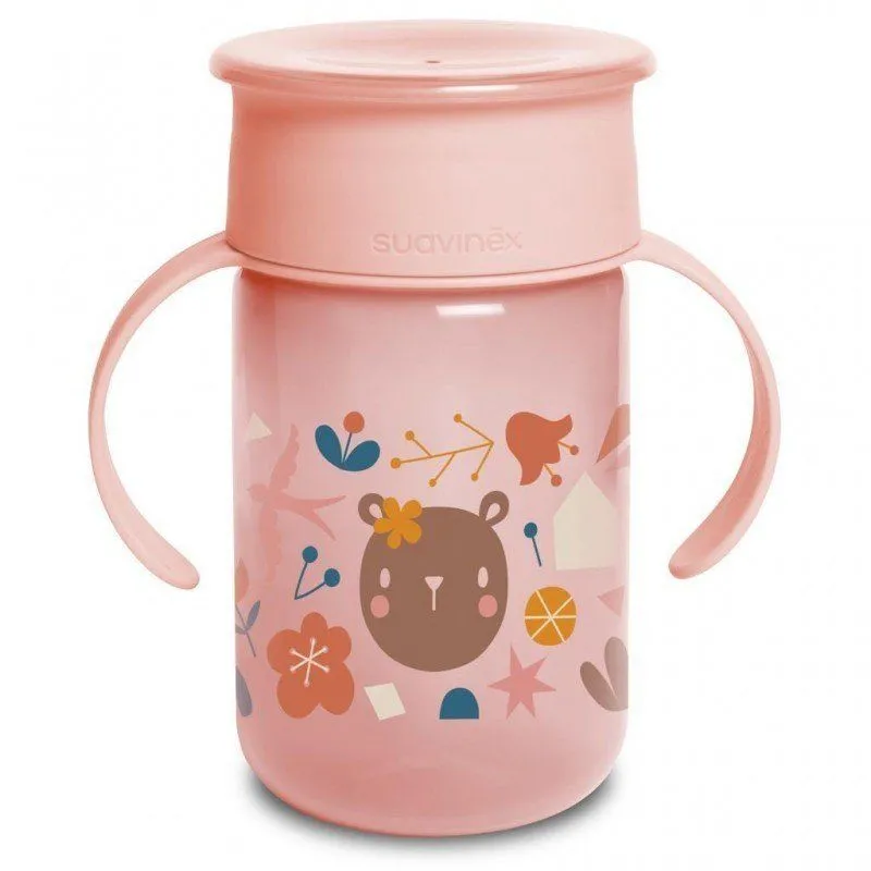 Пляшка-непроливайка 360 &quot;Лісові історії&quot; рожева, Suavinex