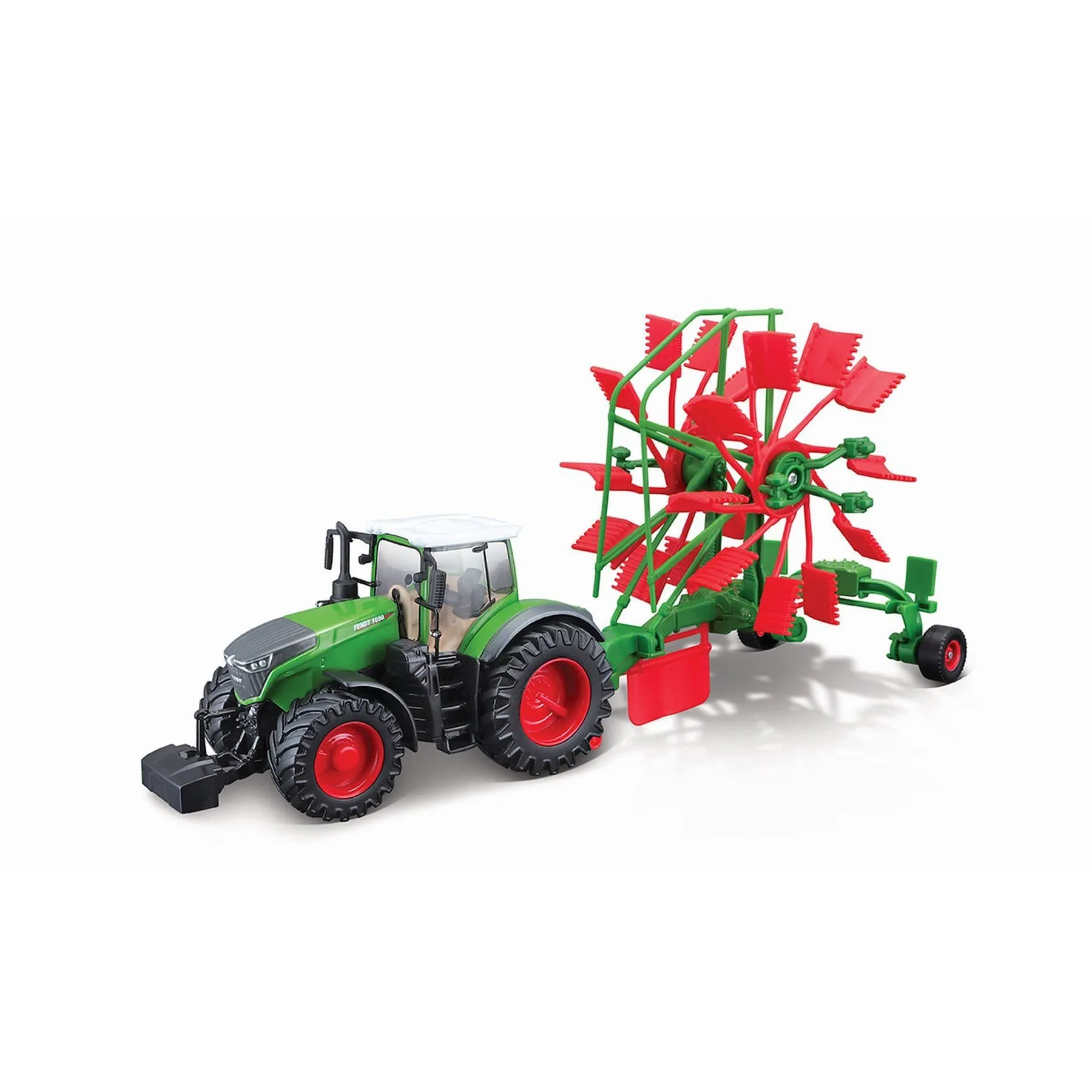 Модель - ТРАКТОР FENDT 1050 VARIO з роторними валковими граблями (10 cm)