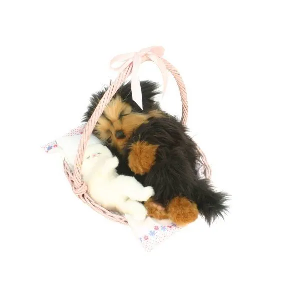 М&#039;яка іграшка &quot;Цуценя та біле кошеня в корзині&quot;